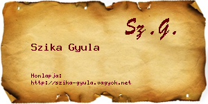 Szika Gyula névjegykártya